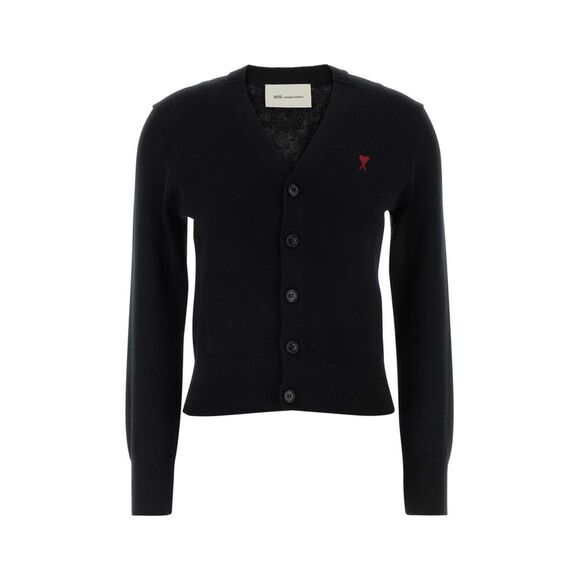 Ami Women Black Wool Cardigan